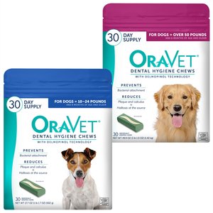 oravet dental hygiene chews for large dogs