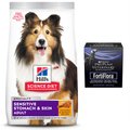 Hill's Science Diet Sensitive Stomach & Skin Chicken & Barley Recipe Dry Food + Purina Pro Plan Veterinary Diets FortiFlora Powder Digestive Supplement for Dogs, 30 count