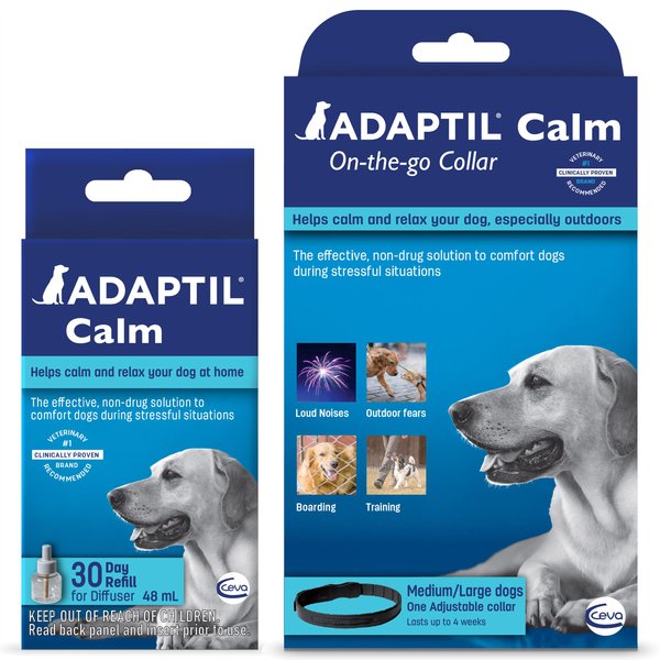 Adaptil On-the-Go Calming Collar, Medium & Large + Calming Diffuser Refill for Dogs, 30 day slide 1 of 9