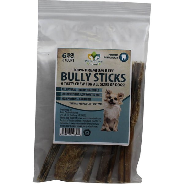 TOP DOG CHEWS Standard 6" Bully Stick Dog Treats, 12 count