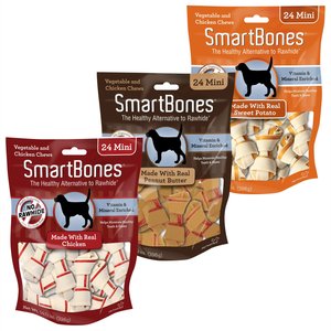 smartbones mini peanut butter chew bones dog treats