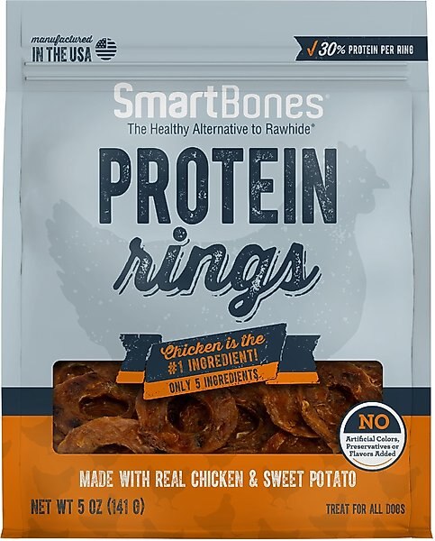SmartBones Protein Rings Real Chicken & Sweet Potato Dog Treats, 5-oz bag slide 1 of 9