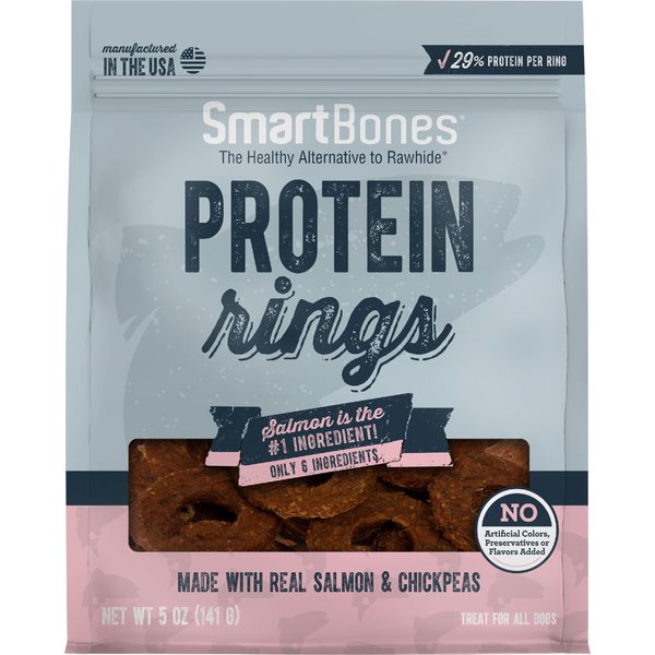 SmartBones Protein Rings Real Salmon & Chickpeas Dog Treats