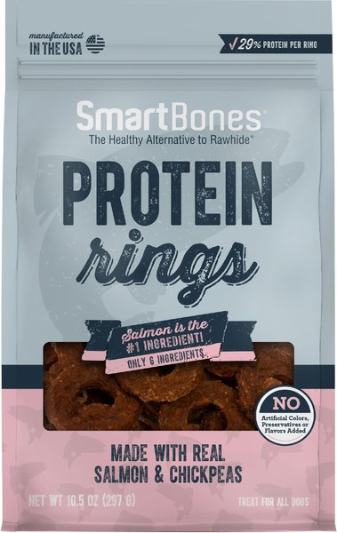 SmartBones Protein Rings Real Salmon & Chickpeas Dog Treats, 10.5-oz bag slide 1 of 9