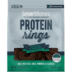 SmartBones Protein Rings Real Duck, Pumpkin & Flaxseed Dog Treats, 5-oz bag