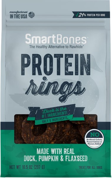 SmartBones Protein Rings Real Duck, Pumpkin & Flaxseed Dog Treats, 10.5-oz bag slide 1 of 9
