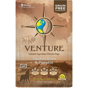 Earthborn Holistic Venture Limited Ingredient Grain-Free Smoked Bison & Pumpkin Dog Dry Food, 4-lb bag