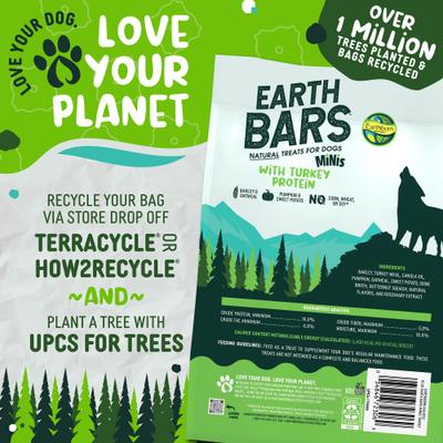 Show full view: Earthborn Holistic EarthBars Minis with Turkey Protein Natural Dog Biscuit Treats, 10-oz bag slide 7 of 9