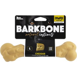 Pet Qwerks BarkBone Zombie Nylon Chew Dog Toy, Yellow, Large