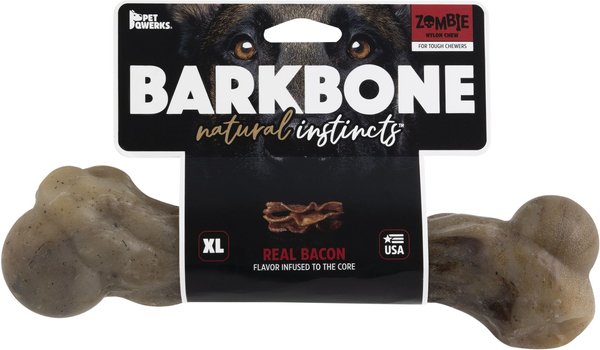 Pet Qwerks BarkBone Zombie Nylon Chew Dog Toy, Brown, X-Large slide 1 of 5