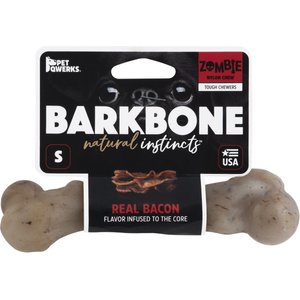 Pet Qwerks BarkBone Zombie Nylon Chew Dog Toy, Brown, Small