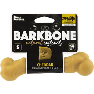 Pet Qwerks BarkBone Zombie Nylon Chew Dog Toy, Yellow, Small