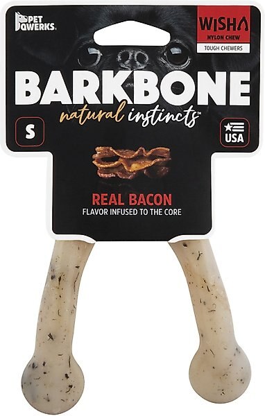 Pet Qwerks Wish BarkBone Chew Dog Toy, Brown, Small slide 1 of 5
