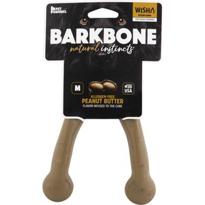 Pet Qwerks Wish BarkBone Chew Dog Toy, Brown, Medium