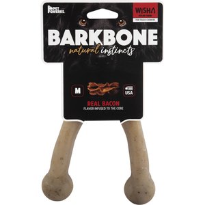 Pet Qwerks Wish BarkBone Chew Dog Toy, Yellow, Medium
