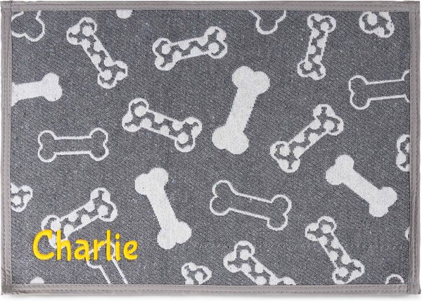 GoTags Bone Personalized Dog & Cat Feeding Mat slide 1 of 6