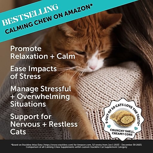 PetHonesty Dual Texture Calming Chews Supplement for Cats, 3.7-oz bag