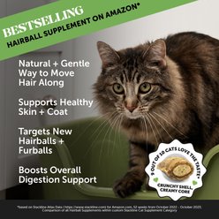 PetHonesty Dual Texture Hairball Support Chews Supplement for Cats, 3.7-oz bag slide 2 of 8