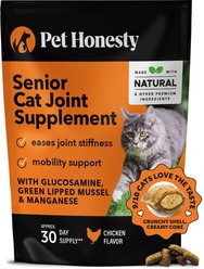 PetHonesty Dual Texture Hip & Joint Chews Supplement for Cats, 3.7-oz bag