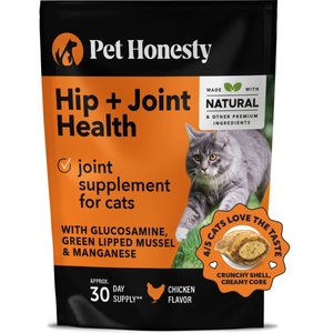 PetHonesty Dual Texture Hip & Joint Chews Supplement for Cats, 3.7-oz bag