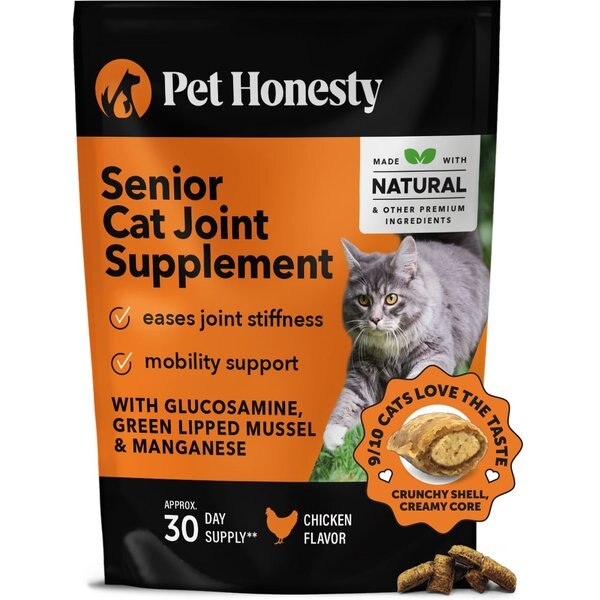 PETHONESTY Dual Texture Hip & Joint Chews Supplement for Cats, 3.7oz