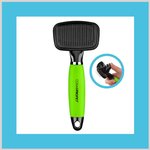 ConairPROPET Self-Cleaning Slicker Dog Groom Brush, Green, Medium