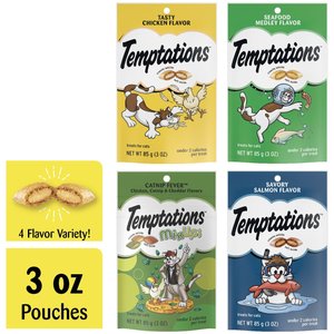 Temptations Holiday Variety Pack Adult Cat Treats, 3-oz pouch, case of 5