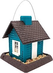 North States Lakeside Cabin Bird Feeder, Teal slide 1 of 6