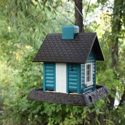 North States Lakeside Cabin Bird Feeder, Teal slide 2 of 6