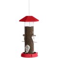 North States 2-in-1 Hinged-Port Bird Feeder, 4-Perch, Red