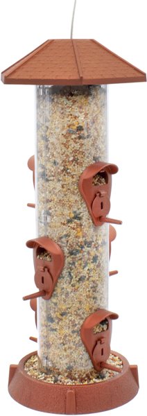 North States 2-in-1 Hinged-Port Bird Feeder, 6-Perch, Copper slide 1 of 6