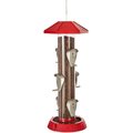 North States 2-in-1 Hinged-Port Bird Feeder, 6-Perch, Red