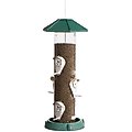 North States 2-in-1 Hinged-Port Bird Feeder, 6-Perch, Green