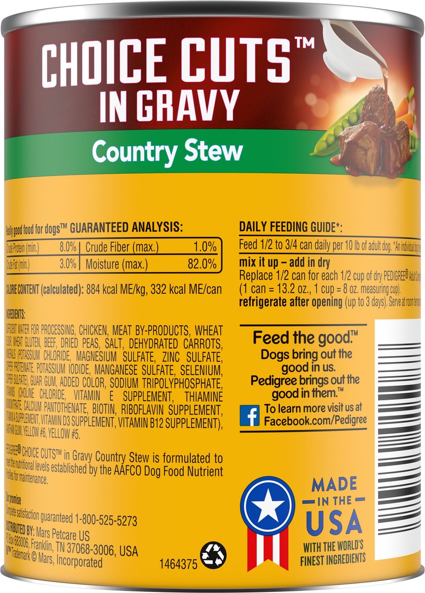 Pedigree Choice Cuts in Gravy Country Stew & Chicken & Rice Flavor Adult Canned Wet Dog Food Variety Pack