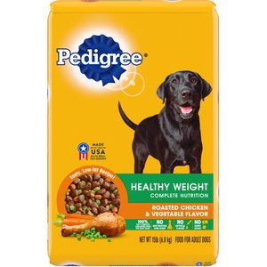 Pedigree Healthy Weight Roasted Chicken & Vegetable Flavor Dog Food, 14-lb bag, bundle of 2