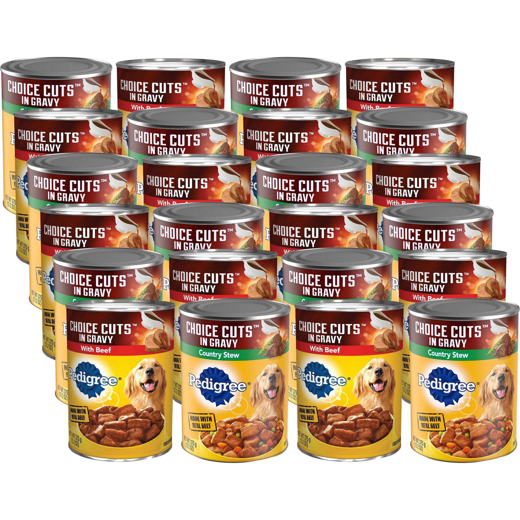 PEDIGREE Choice Cuts in Gravy Beef Country Stew Adult Canned Wet Dog Food Variety Pack 13.2 oz can case of 24 Chewy