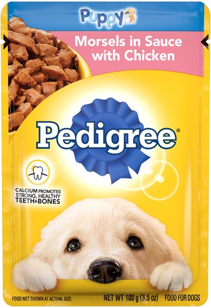 Pedigree Choice Cuts Puppy Morsels in Sauce With Chicken Wet Dog Food, 3.5-oz pouch, case of 16, bundle of 2 slide 1 of 10