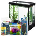 Fish Starter Kit - Frisco Betta Aquarium, Tetra Betta Food, GloFish Gravel, Hydor Heater, Penn-Plax Plants