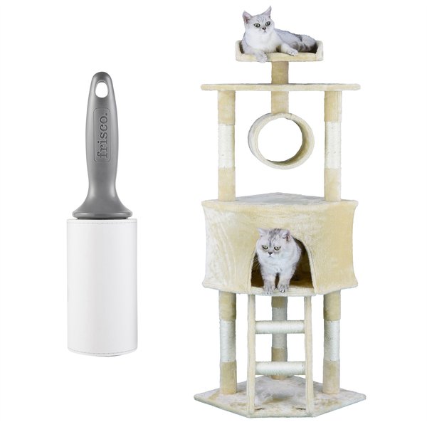 Go Pet Club 56-in Cat Tree & Sisal Covered Posts + Frisco Cat & Dog Hair Remover Lint Roller, 60 sheets slide 1 of 6