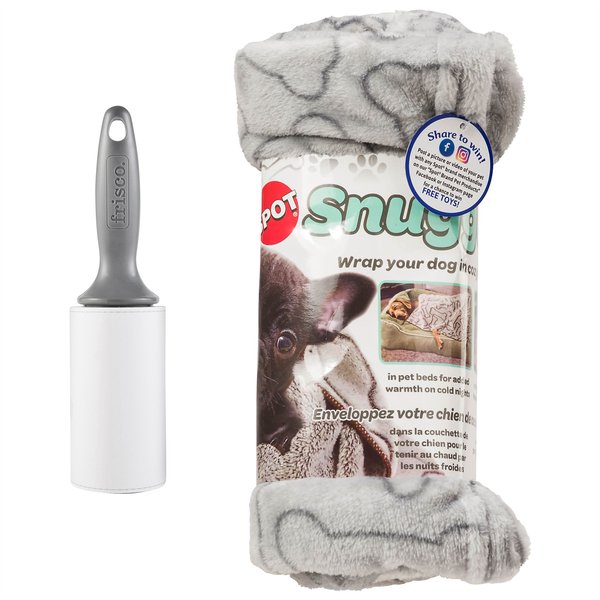 Ethical Pet Snuggler Patterned Dog Blanket, 40-in + Frisco Cat & Dog Hair Remover Lint Roller, 60 sheets slide 1 of 5
