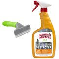 Nature's Miracle Just for Cats Oxy Cat Stain & Odor Remover, 24-oz bottle + Frisco Deshedding Dog & Cat Brush, Large, Short to Medium Hair