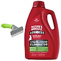 Nature's Miracle Advanced Cat Enzymatic Severe Mess Stain & Odor Eliminator, 1-gal bottle + Frisco Deshedding Dog & Cat Brush, Large, Short to Medium Hair