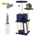 Bundle: Cat Tree Starter Kit - Frisco 52-in Tree, Lint Roller, Deshedding Brush