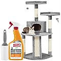 Bundle: Cat Tree Starter Kit - Frisco 48-in Tree, Lint Roller, Nature's Miracle Stain & Odor Remover