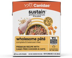 CANIDAE Sustain Wholesome Pates Premium Recipe with Cage-Free Chicken Dog Wet Dog Food, 11.5-oz, case of 12
