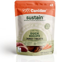 CANIDAE Sustain Jerky Treats Cage-Free Duck Recipe Dog Treats, 4-oz bag