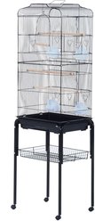 PawHut 60-in Metal Indoor Starter Kit Bird Cage, Black