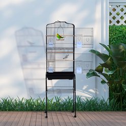 PawHut 60-in Metal Indoor Starter Kit Bird Cage, Black slide 2 of 9