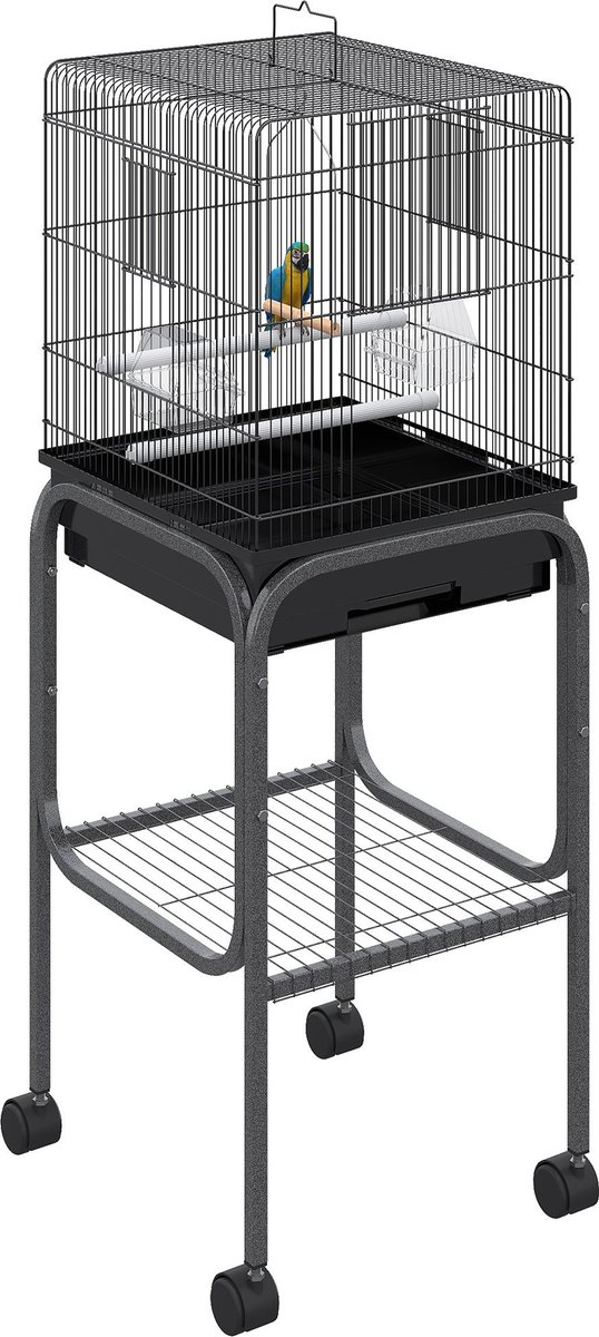 PREVUE PET PRODUCTS Wrought Iron Small & Medium Birds Flight Cage, Black  Hammertone 