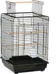 PawHut 28-in Steel with Open Play Top Bird Cage, Black